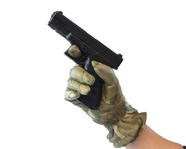 Британские перчатки Combat Gloves кожанные утепленные MTP (с оружием) 