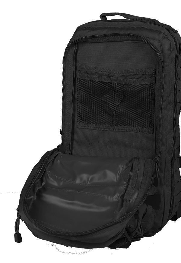 M-Tac рюкзак Assault Pack Laser Cut Black (обзор изображение 12) - интернет-магазин Викинг