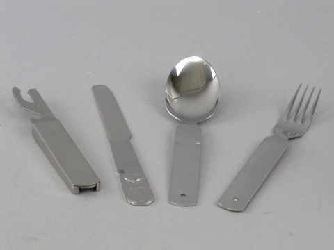 Бундесвер столовый набор (4 элемента) сталь (общий вид) - интернет-магазин Викинг