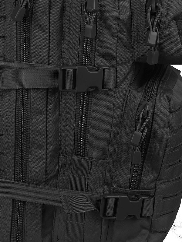 M-Tac рюкзак Assault Pack Laser Cut Black (обзор изображение 18) - интернет-магазин Викинг