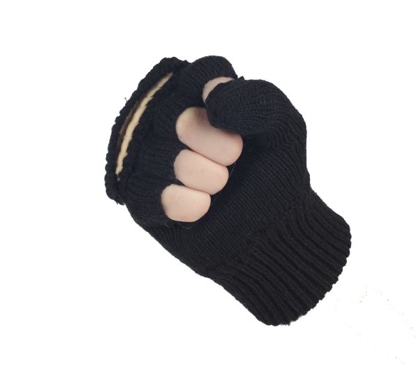 Милтек перчатки беспалые с клапаном вязаные (общий вид фото 2) - интернет-магазин Викинг
