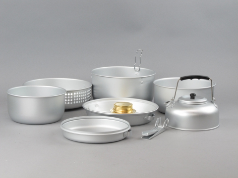 Милтек набор посуды (9 элементов) с горелкой (общий вид фото 3) - интернет-магазин Викинг