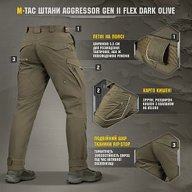 M-Tac ����� �������� Aggressor Gen.II Flex Dark Olive