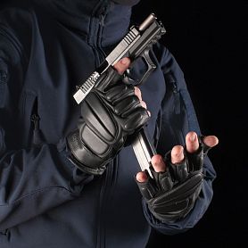 M-Tac перчатки тактические беспалые кожаные Assault Mk.1 черные
