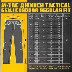 M-Tac джинсы Tactical Gen.I Cordura Regular Fit