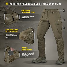 M-Tac ����� �������� Aggressor Gen.II Flex Dark Olive