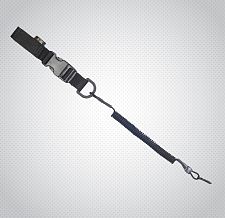 M-Tac шнур страховочный Lite под карабин с D-кольцом и фастексом черный